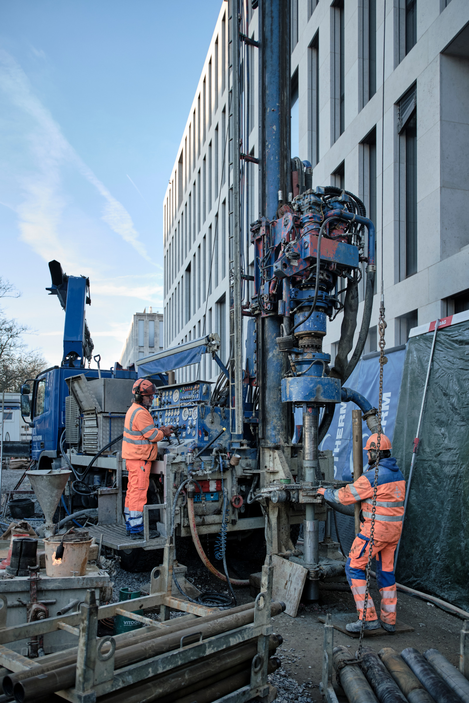 Erdsonden Impressionen Bohrequipment